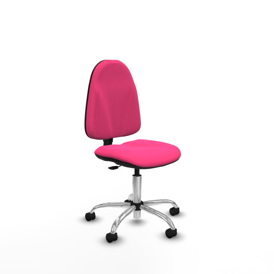 Algarra CP similpiel rosa  base cromada ruedas nailon 50mm