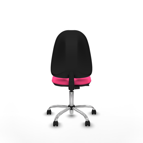 Algarra CP similpiel rosa  base cromada ruedas nailon 50mm
