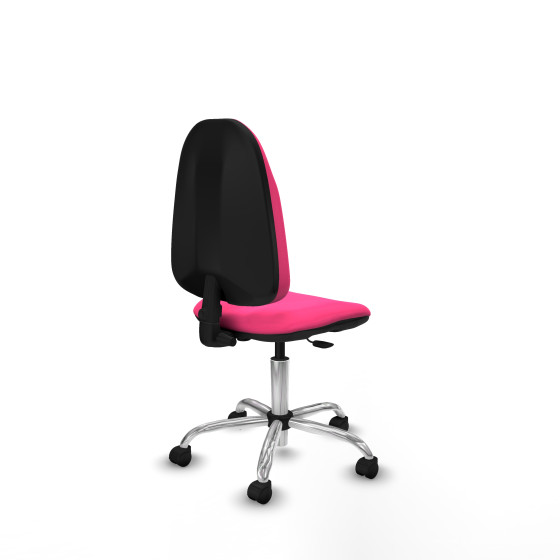 Algarra CP similpiel rosa  base cromada ruedas nailon 50mm
