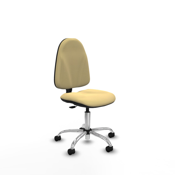 Algarra CP similpiel crema  base cromada ruedas nailon 50mm