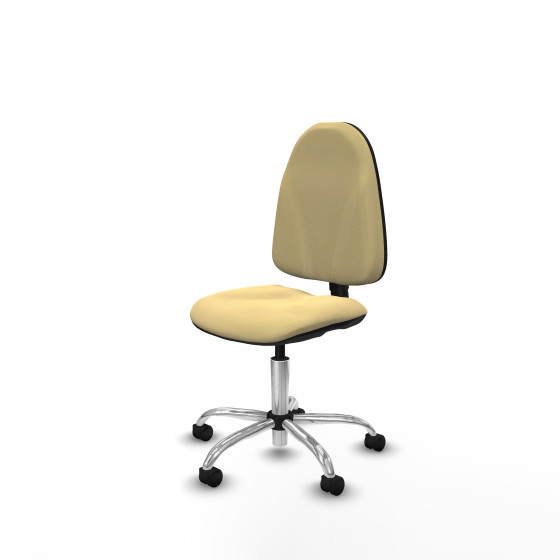 Algarra CP similpiel crema  base cromada ruedas nailon 50mm