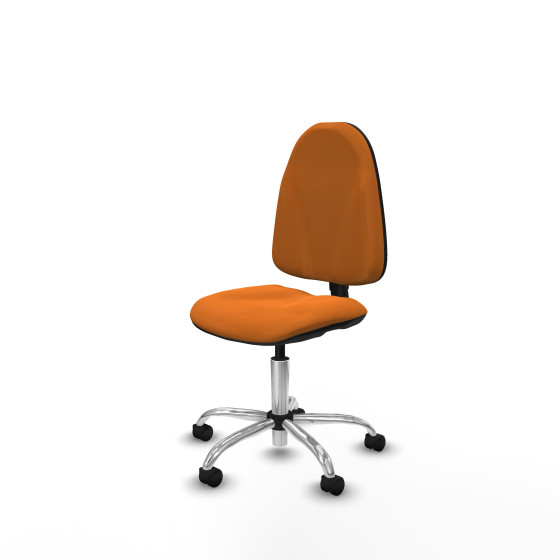 Algarra CP similpiel naranja  base cromada ruedas nailon 50mm