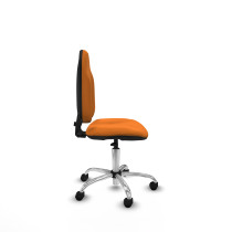 Algarra CP similpiel naranja  base cromada ruedas nailon 50mm