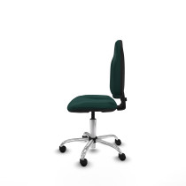 Algarra CP similpiel verde botella  base cromada ruedas nailon 50mm