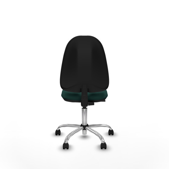 Algarra CP similpiel verde botella  base cromada ruedas nailon 50mm