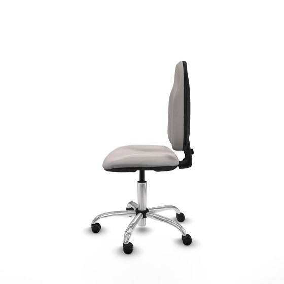 Algarra CP similpiel blanco  base cromada ruedas engomadas 50mm