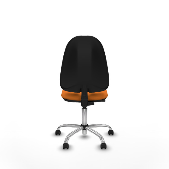 Algarra CP similpiel naranja  base cromada ruedas engomadas 50mm