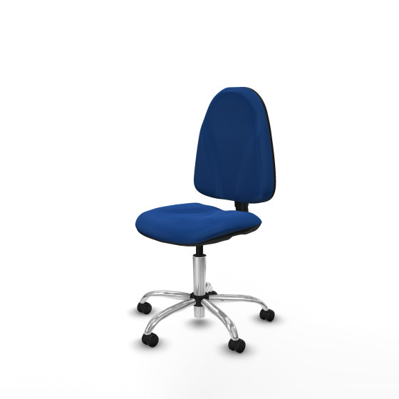 Algarra CP similpiel azul  base cromada ruedas autofrenantes 50mm