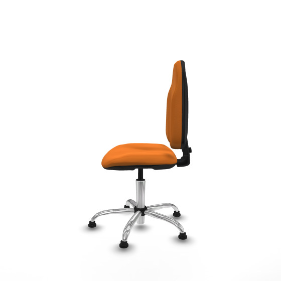 Algarra CP similpiel naranja  base cromada topes