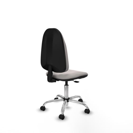 Algarra CP similpiel blanco  base cromada ruedas autofrenantes 50mm