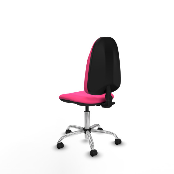 Algarra CP similpiel rosa  base cromada ruedas autofrenantes 50mm