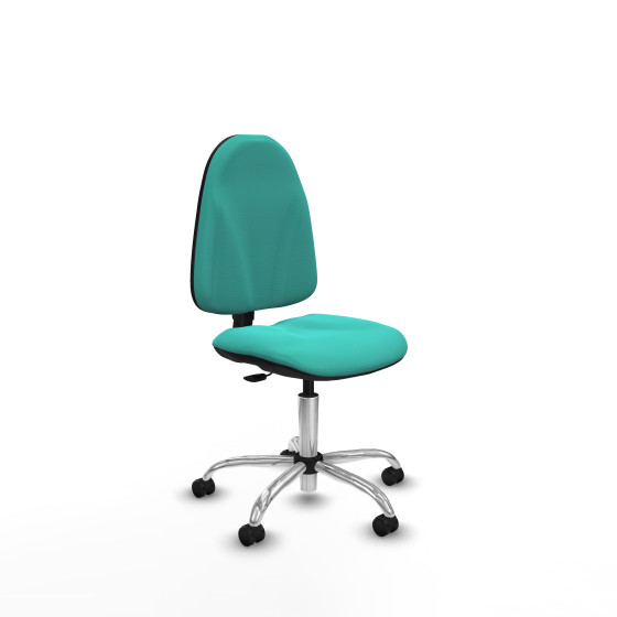 Algarra CP similpiel turquesa  base cromada ruedas autofrenantes 50mm