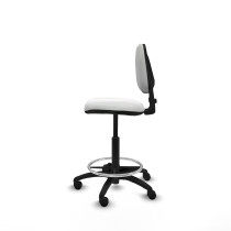 Taburete Isso CP bali blanco sin brazos base poliamida ruedas nailon 50mm