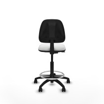 Taburete Isso CP bali blanco sin brazos base poliamida ruedas nailon 50mm