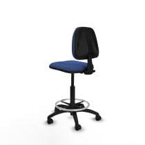 Taburete Isso CP bali azul marino sin brazos base poliamida ruedas nailon 50mm