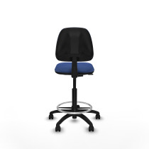 Taburete Isso CP bali azul marino sin brazos base poliamida ruedas nailon 50mm