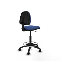 Taburete Isso CP bali azul marino sin brazos base poliamida ruedas nailon 50mm