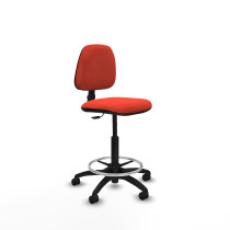 Taburete Isso CP bali naranja oscuro sin brazos base poliamida ruedas nailon 50mm