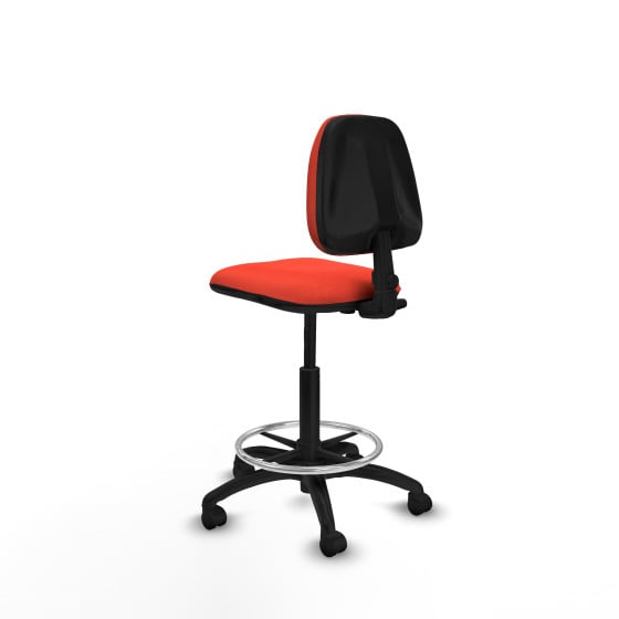 Taburete Isso CP bali naranja oscuro sin brazos base poliamida ruedas nailon 50mm
