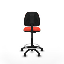 Taburete Isso CP bali naranja oscuro sin brazos base poliamida ruedas nailon 50mm