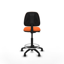 Taburete Isso CP bali naranja sin brazos base poliamida ruedas nailon 50mm