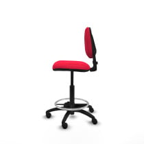 Taburete Isso CP bali rojo sin brazos base poliamida ruedas nailon 50mm