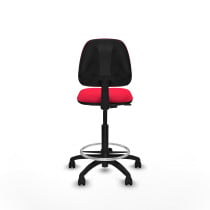Taburete Isso CP bali rojo sin brazos base poliamida ruedas nailon 50mm