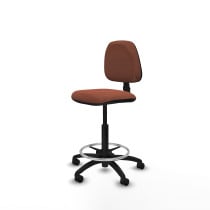 Taburete Isso CP bali marrón sin brazos base poliamida ruedas nailon 50mm