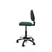 Taburete Isso CP bali verde botella sin brazos base poliamida ruedas nailon 50mm
