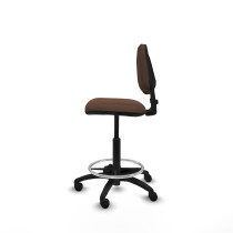 Taburete Isso CP bali marrón oscuro sin brazos base poliamida ruedas nailon 50mm