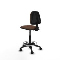 Taburete Isso CP bali marrón oscuro sin brazos base poliamida ruedas nailon 50mm