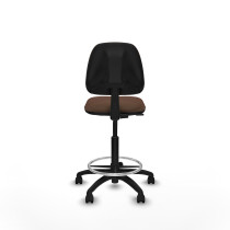 Taburete Isso CP bali marrón oscuro sin brazos base poliamida ruedas nailon 50mm