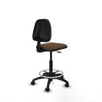 Taburete Isso CP bali marrón oscuro sin brazos base poliamida ruedas nailon 50mm