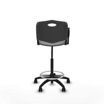 Taburete Robledo giratorio plástico gris oscuro brazo con pala diestros base poliamida ruedas nailon 50mm