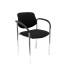 Silla fija Styl bali negro chasis cromo con brazos