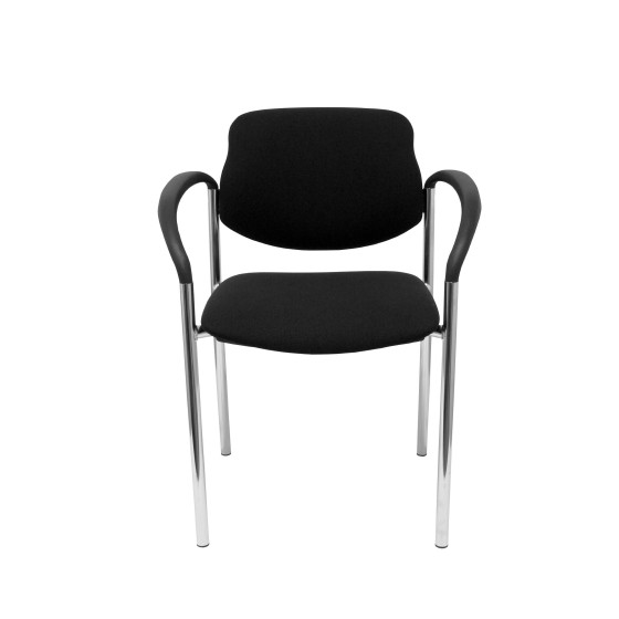Silla fija Styl bali negro chasis cromo con brazos