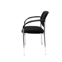 Silla fija Styl bali negro chasis cromo con brazos