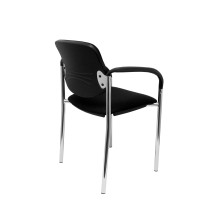 Silla fija Styl bali negro chasis cromo con brazos