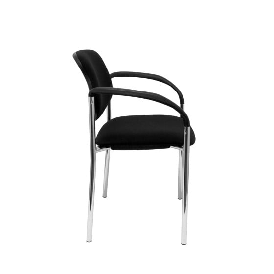 Silla fija Styl bali negro chasis cromo con brazos