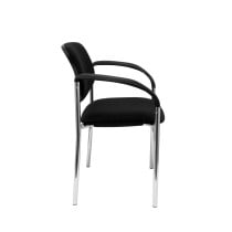 Silla fija Styl bali negro chasis cromo con brazos