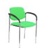 Silla fija Styl bali pistacho chasis cromo con brazos