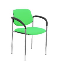 Silla fija Styl bali pistacho chasis cromo con brazos