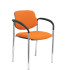 Silla fija Styl bali naranja chasis cromo con brazos