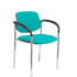 Silla fija Styl bali turquesa chasis cromo con brazos