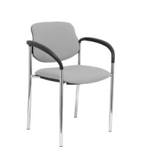 Silla fija Styl bali gris chasis cromo con brazos
