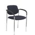 Silla fija Styl bali gris oscuro chasis cromo con brazos