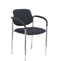 Silla fija Styl bali gris oscuro chasis cromo con brazos