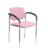 Silla fija Styl bali rosa chasis cromo con brazos