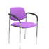 Silla fija Styl bali lila chasis cromo con brazos