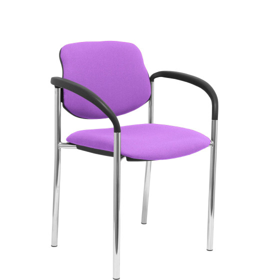 Silla fija Styl bali lila chasis cromo con brazos